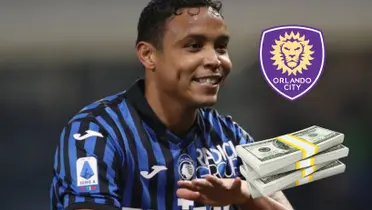 Luis Muriel con la camiseta de Atalanta.