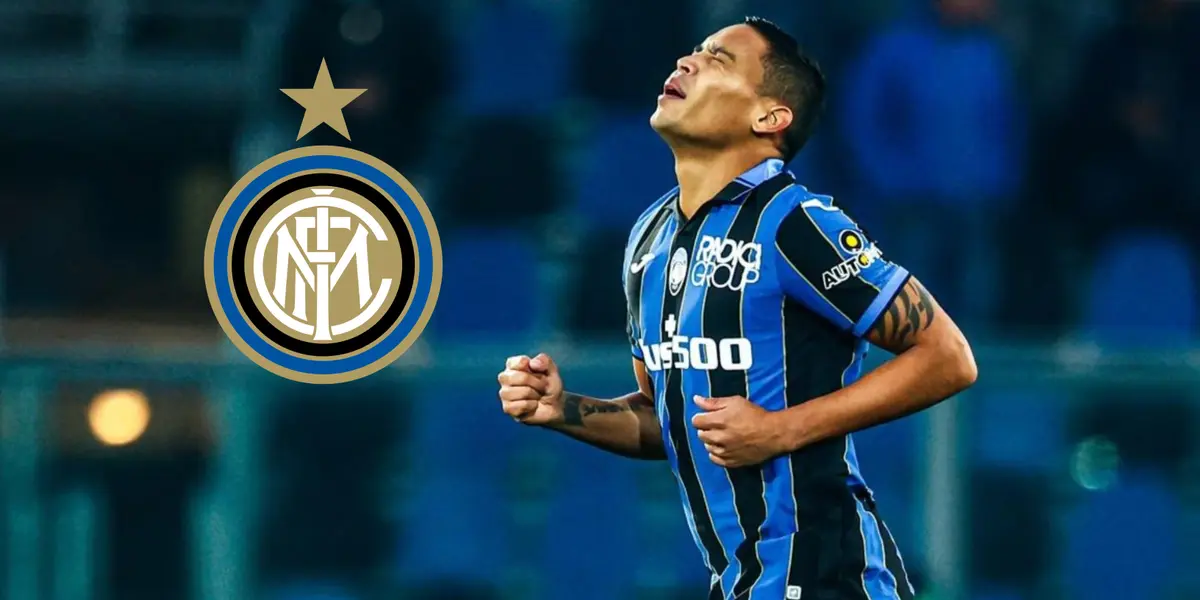 Luis Muriel con la camiseta de Atalanta de Italia.