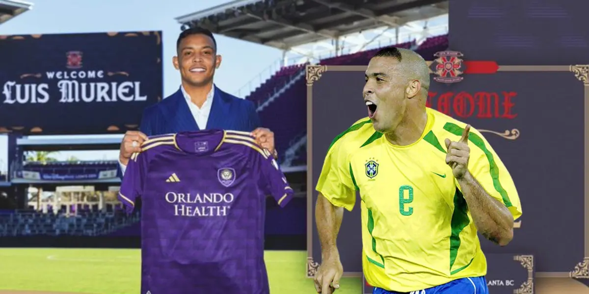   Luis Muriel es anunciado en el Orlando City. Foto de Muriel tomada de Pipe Sierra en Twitter, foto de Ronaldo de la CONMEBOL.