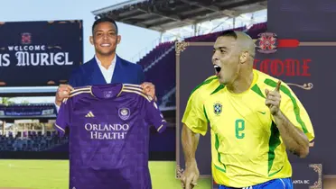 Luis Muriel es anunciado en el Orlando City. Foto de Muriel tomada de Pipe Sierra en Twitter, foto de Ronaldo de la CONMEBOL.