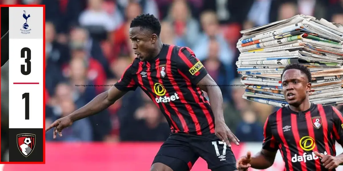 Luis Sinisterra estuvo presente en la derrota de Bournemouth ante Tottenham en la Premier League