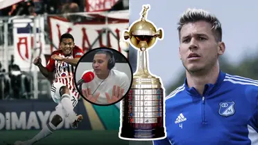 Macnelly lanzó unos sablazos. Foto tomada de Junior FC y Millonarios FC de Twitter, captura de pantalla de Caracol Radio.