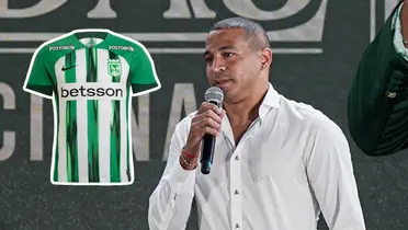Macnelly Torres hablando en un evento de Atlético Nacional
