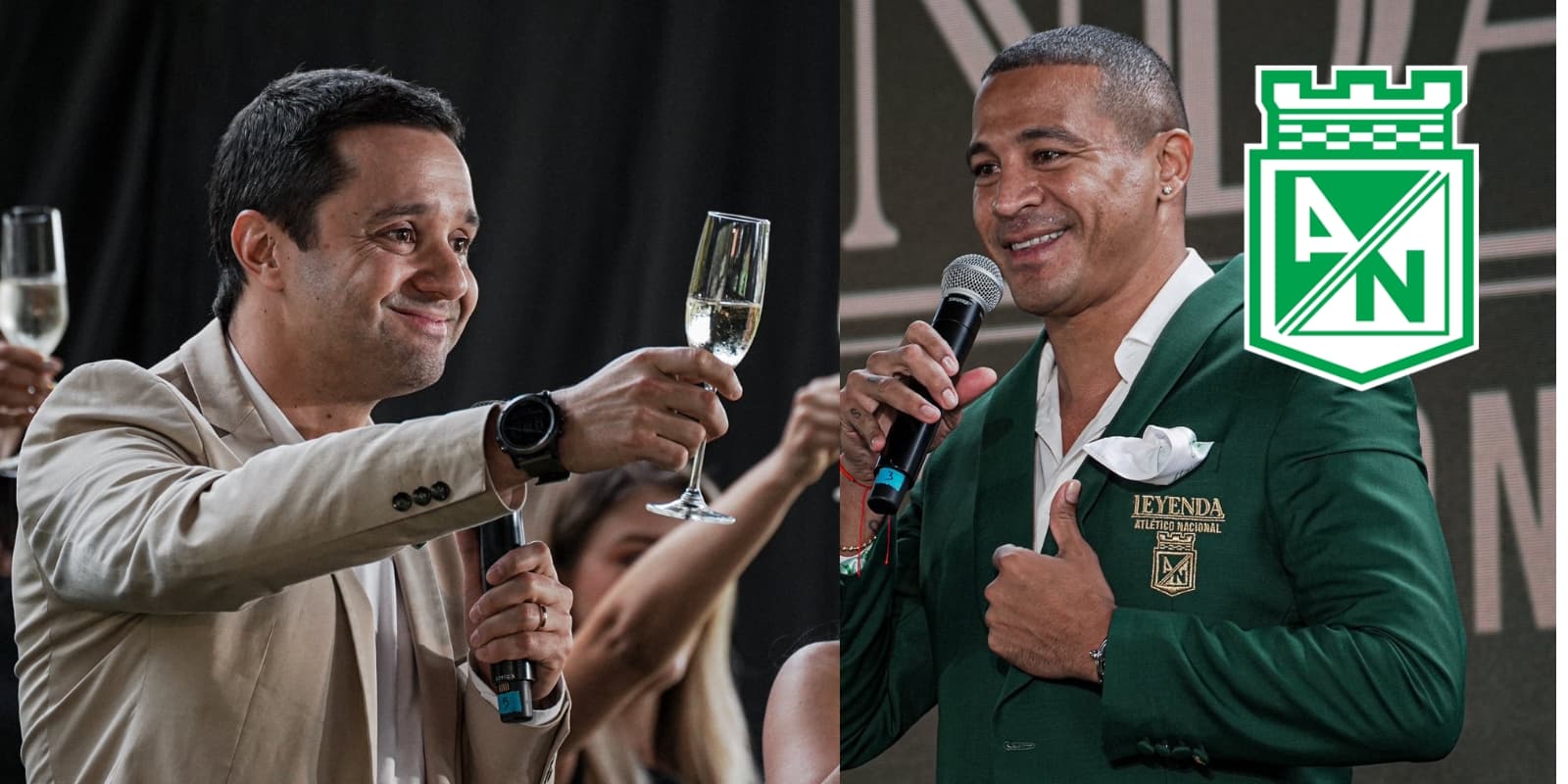 Macnelly Torres y Sebastián Arango Botero en los 77 años de Atlético Nacional