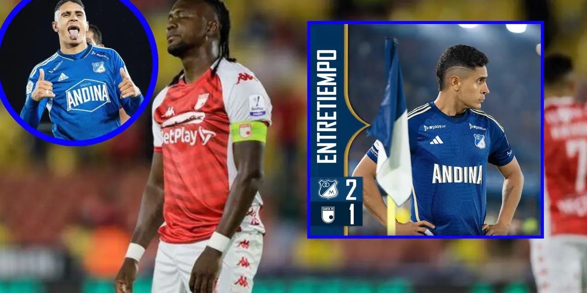 Mal perdedor Rodallega en Santa Fe vs Millonarios, lo que hizo por gol de Cataño