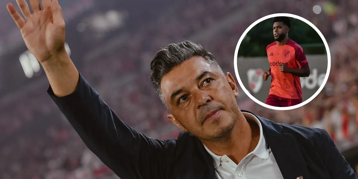 Marcelo Gallardo y Miguel Ángel Borja Foto: River Plate