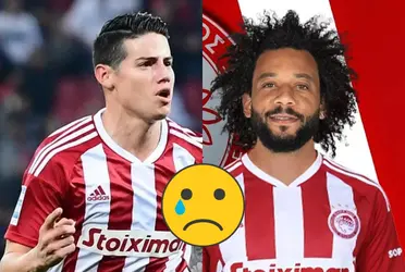 Marcelo le da la peor noticia a James Rodríguez en el Olympiacos de Grecia.