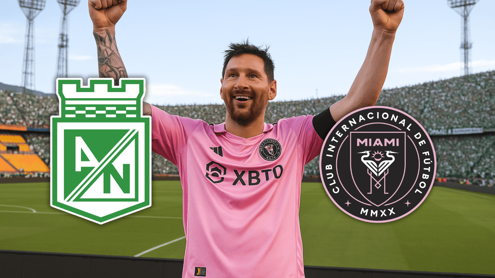 Messi vs. Atlético Nacional en Medellín y mira lo que se sabe sobre la boletería del partidazo Foto: Chat GPT y Escudoteca
