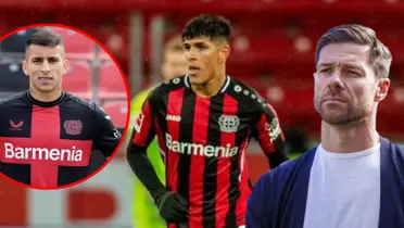 Mientras Piero Hincapié crack en Leverkusen, lo que hizo Xavi con Gustavo Puerta (Foto tomada de Caracol Radio, Strickers y Marca)