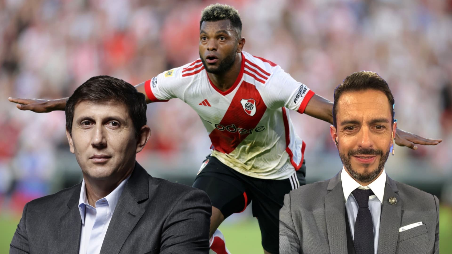 Miguel Ángel Borja con River Plate- Fotos: CNN.El Ancasti, Transfermarkt