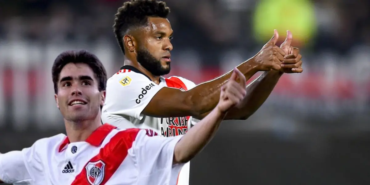 Miguel Borja con la camiseta de River Plate de Argentina. FOTO: Infobae