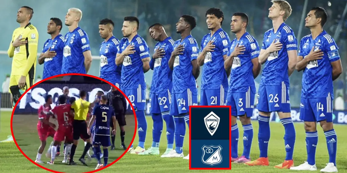 Millonarios está perdiendo ante Patriotas (Foto tomada de Captura pantalla Win Sports, redes Millonarios )