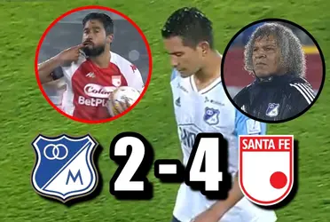 Millonarios FC como local cayó derrotado y goleado contra Santa Fe en Bogotá.