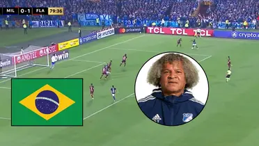 Millonarios FC jugó contra Flamengo. Foto tomada de Millonarios FC Website y captura de pantalla de ESPN.