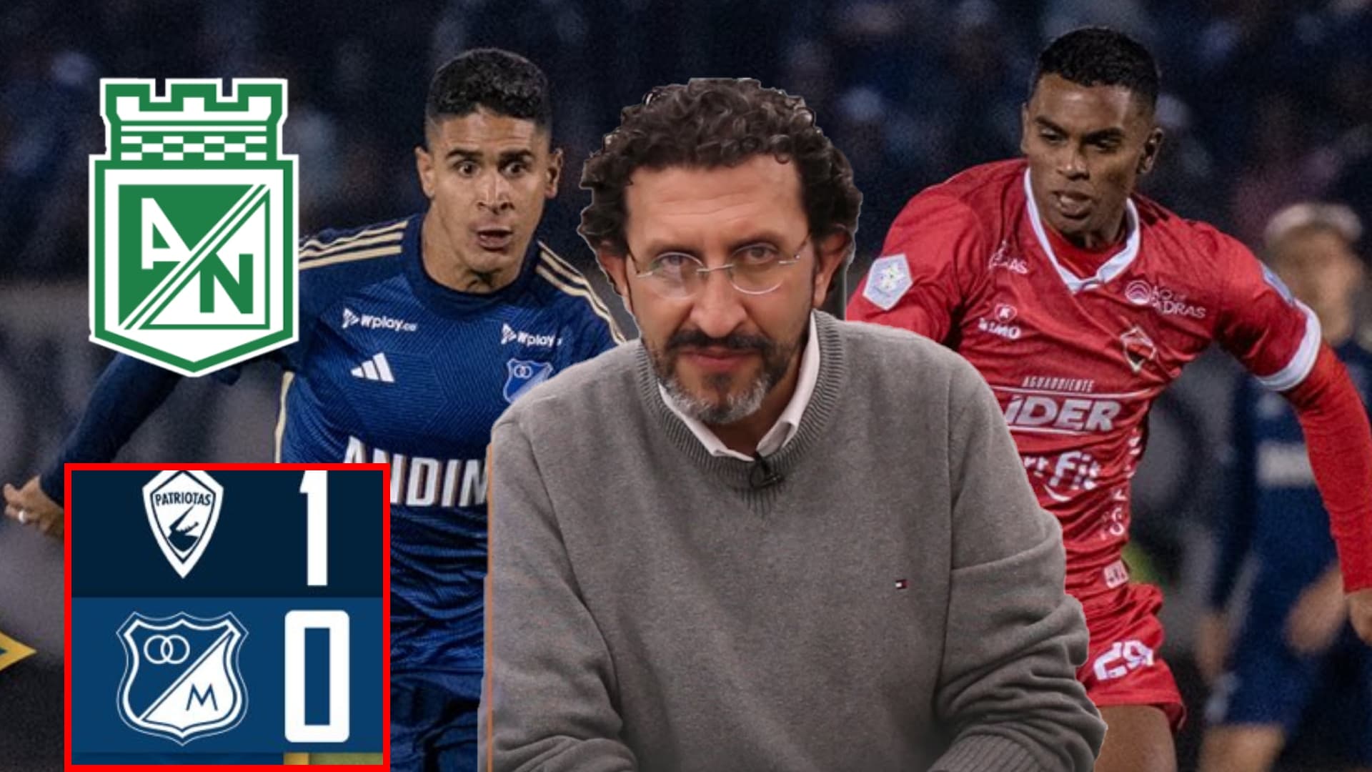 Millonarios perdió 1-0 ante Patriotas en la liga (Foto tomada de redes Millonarios, logo Pinterest y Youtube)
