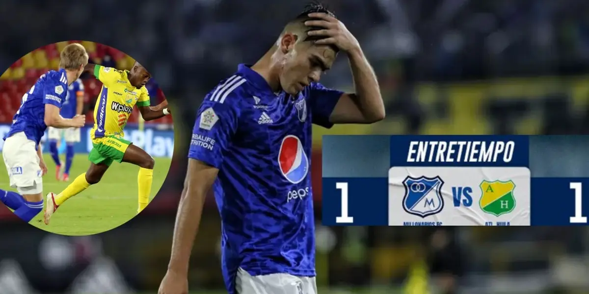 Millonarios no puede ante Atlético Huila en el partido que se juega en el estadio El Campín
