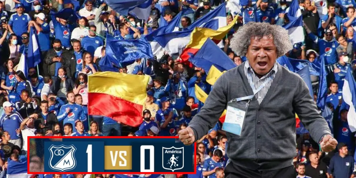 Millonarios venció al América de Cali y la reacción de los hinchas embajadores (Foto tomada de Comutricolor)