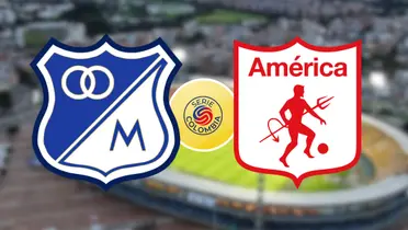 Millonarios vs América de Cali Foto: ESPN y Escudoteca