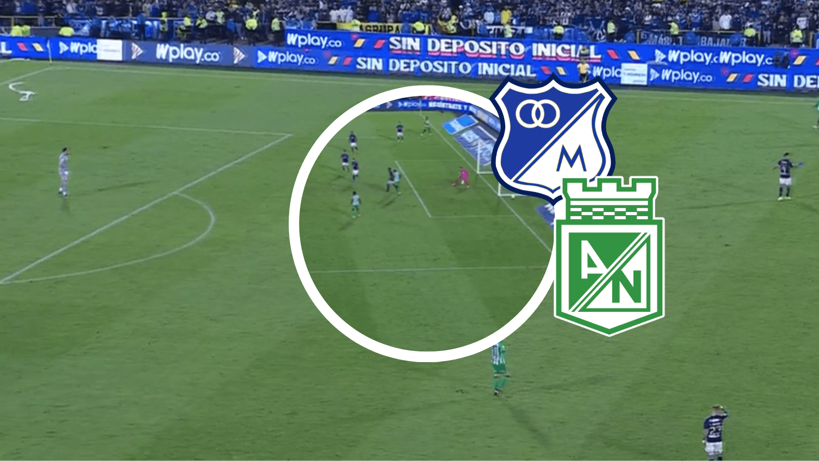 Millonarios vs Atlético Nacional Foto: Captura de Win Sports y Escudoteca