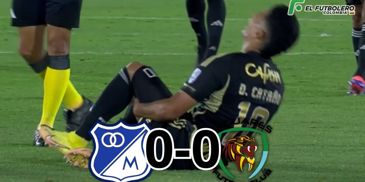 Millonarios vs Jaguares de Córdoba Foto: Captura de Win Sports y Escudoteca PN