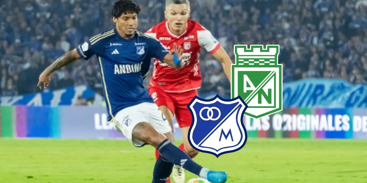 Millonarios vs Santa Fe Foto: Win Sports y Escudoteca