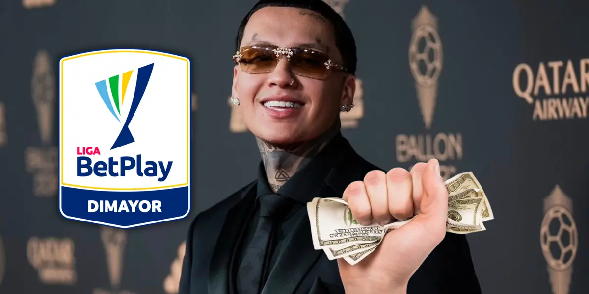 Mira el nuevo anhelo de Blessd con este club del Fútbol Colombiano Foto: Blessd, Escudoteca y Pexels