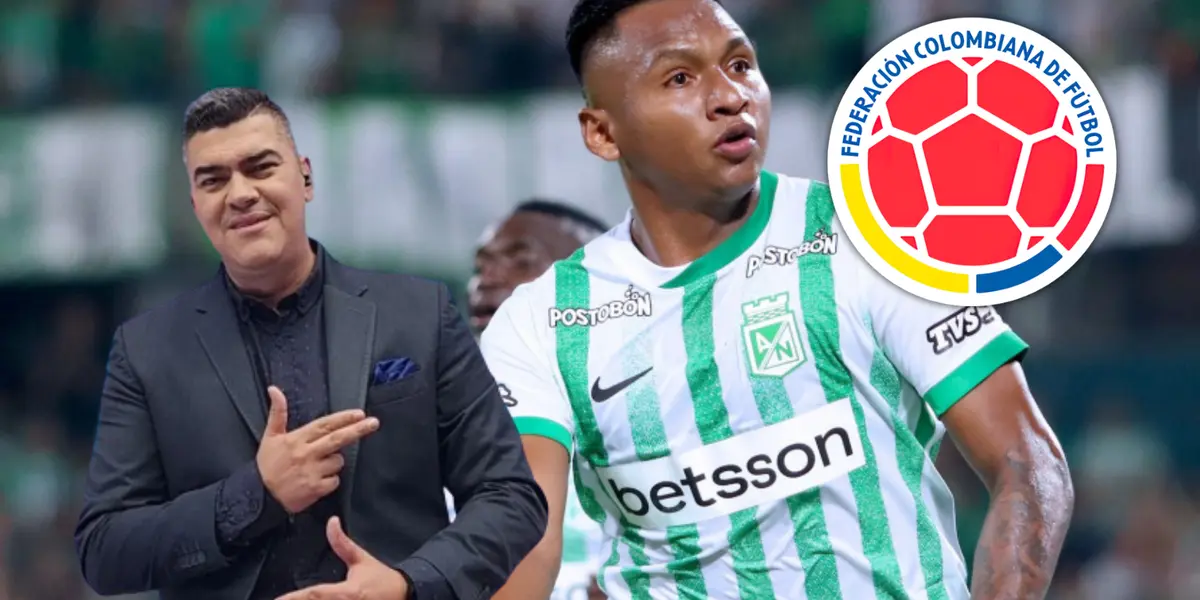 Mira la causa por la que el relator le hizo el pedido a Lorenzo con el atacante de Nacional Foto: FCF, Captura de Win Sports y Nacionaloficial