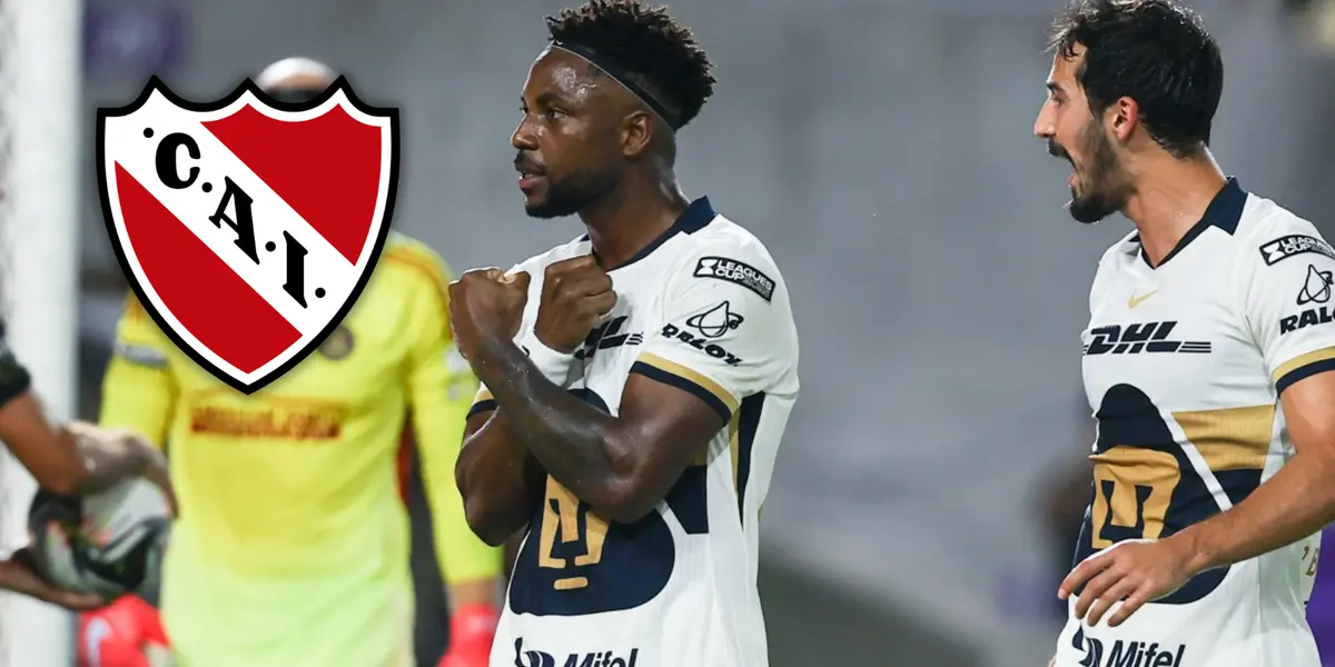 Mira la enérgica respuesta del rojo de Avellaneda para con el jugador colombiano Foto: Escudoteca y PUMAS UNAM