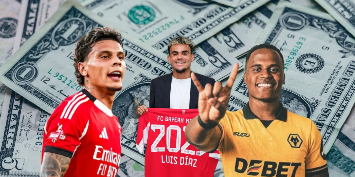 Mira la fortuna que han hecho ganar los colombiajos en este mercado de pases Foto: Wolves, Benfica, Bayern y Pexels