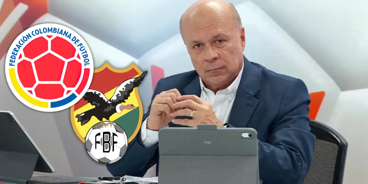 Mira las palabras del comentarista previo al crucial duelo entre Colombia y Bolívia Foto: Escudoteca y Captura de Win Sports