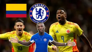 Moisés Caicedo con la camiseta del Chelsea de Inglaterra