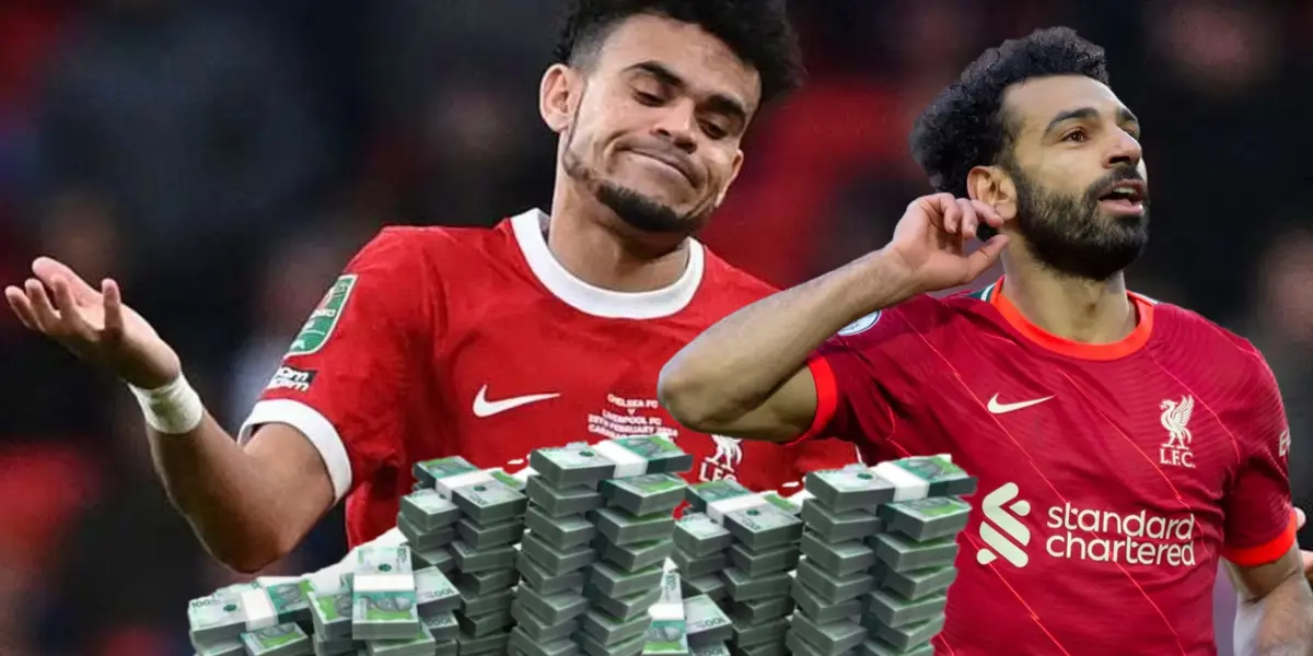 Mucho fútbol y poco sueldo, el salario que tiene Luis Díaz vs Salah en Liverpool