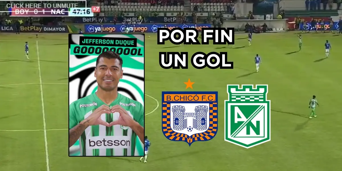Nacional al fin marcó un gol. Foto tomada de captura de pantalla Win Sports y Twitter @nacionaloficial