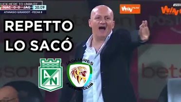 Nacional jugó contra Jaguares. Foto tomada de captura de pantalla de Win Sports y Twitter Atletico Nacional.