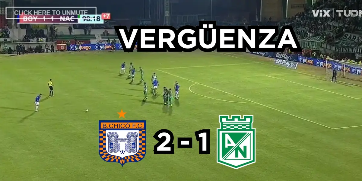 Nacional no pudo ganarle al Chicó. Foto tomada de captura de pantalla Win Sports y Twitter @nacionaloficial