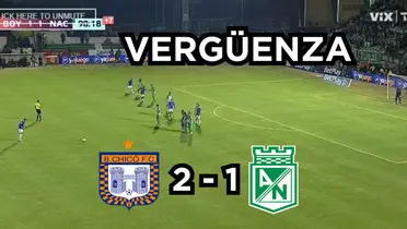 Nacional no pudo ganarle al Chicó. Foto tomada de captura de pantalla Win Sports y Twitter @nacionaloficial