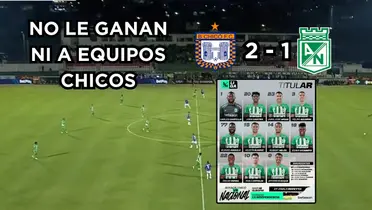 Nacional sigue tocando fondo. Foto tomada de captura de pantalla Win Sports y Twitter @nacionaloficial