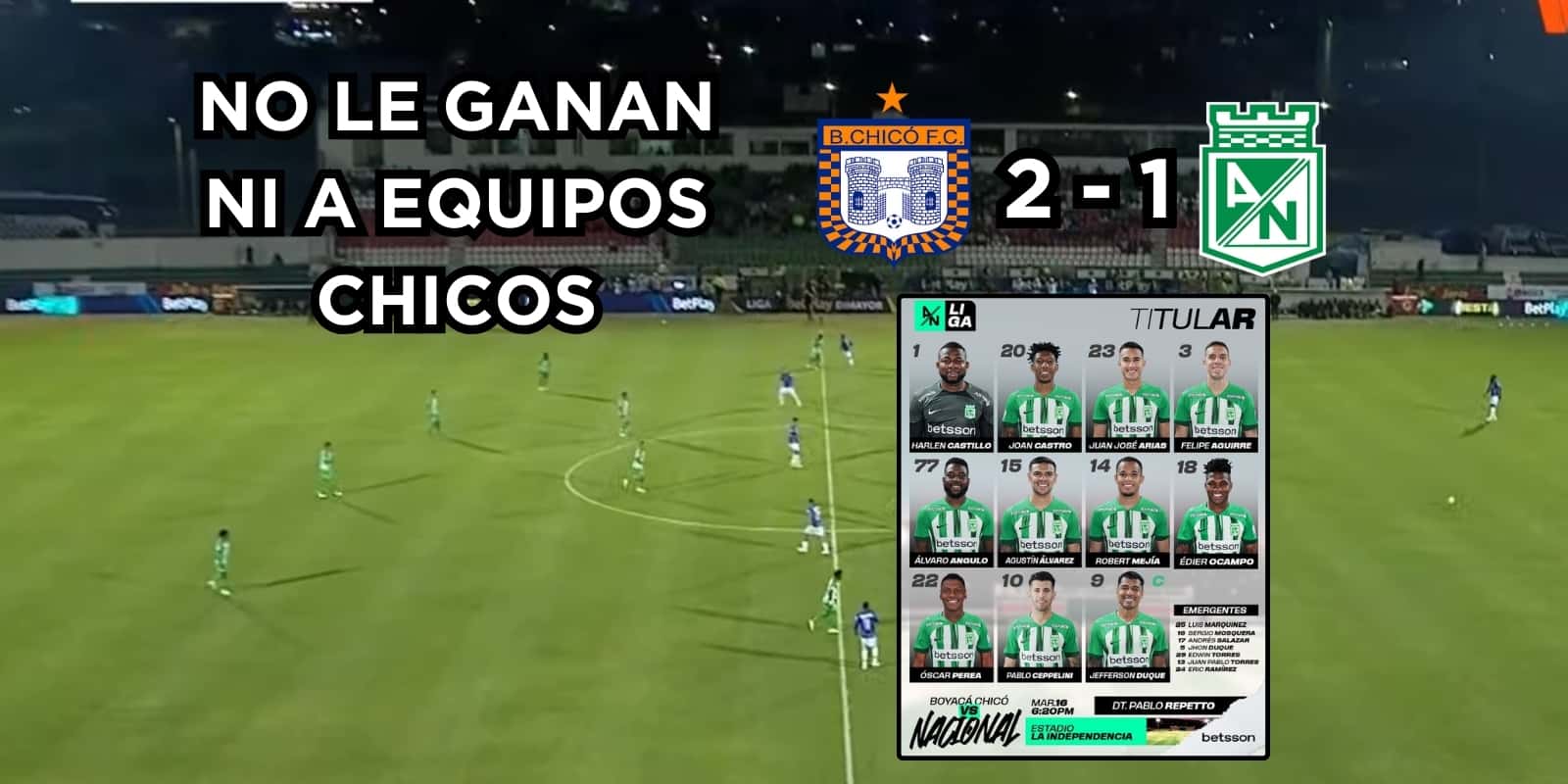 Nacional sigue tocando fondo. Foto tomada de captura de pantalla Win Sports y Twitter @nacionaloficial
