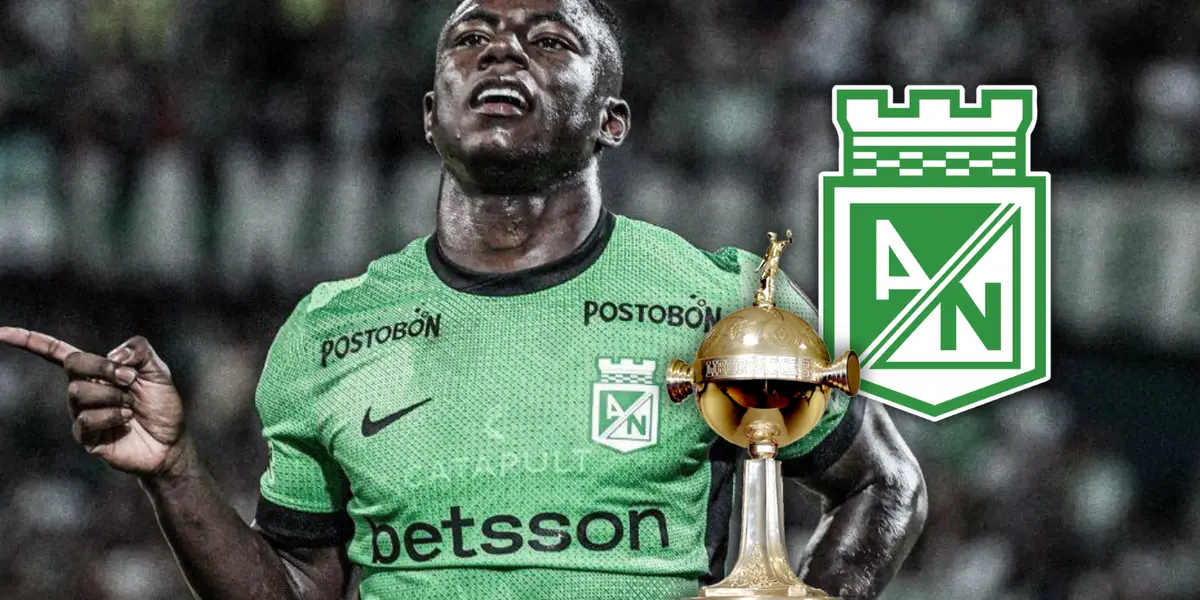 Nacional ya definiría qué hará con Marino Hinestroza para la Libertadores. ¿Juega o queda fuera? Foto: Nacionaloficial, Escudoteca y CONMEBOL