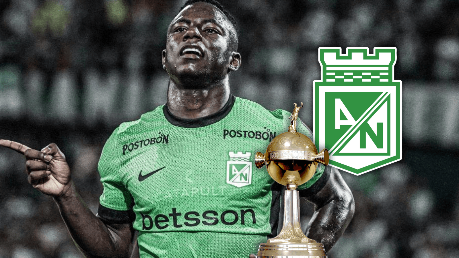 Nacional ya definiría qué hará con Marino Hinestroza para la Libertadores. ¿Juega o queda fuera? Foto: Nacionaloficial, Escudoteca y CONMEBOL