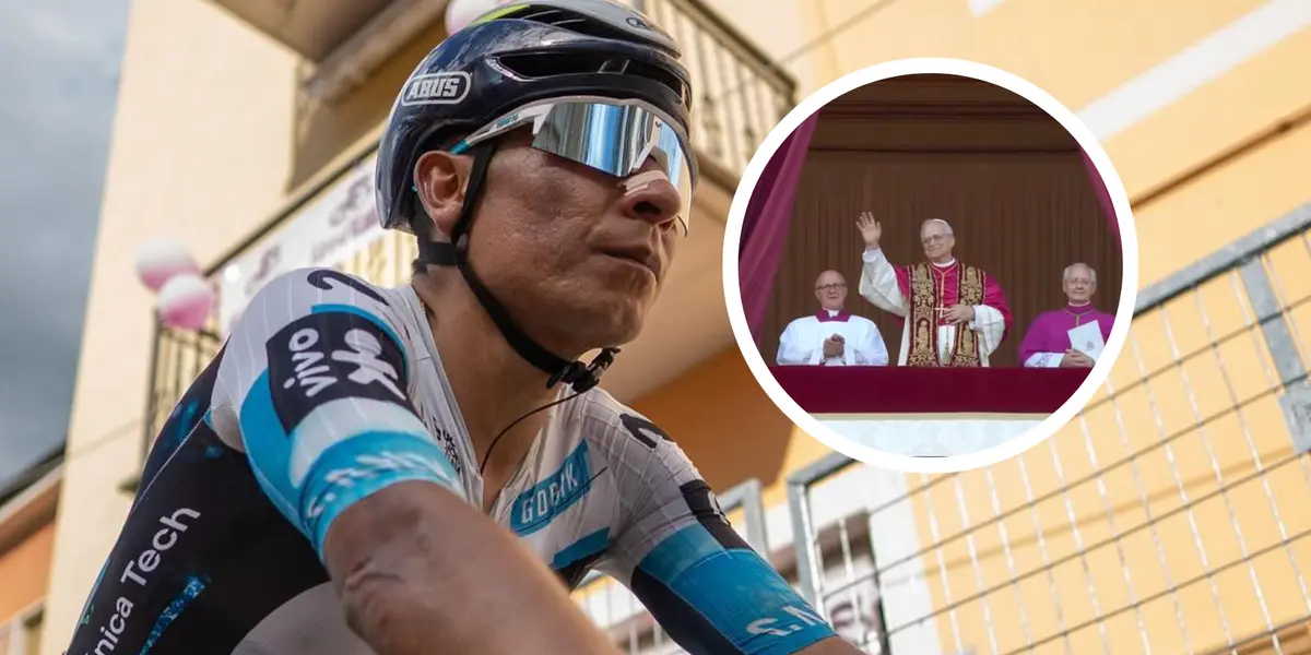 Nairo Quintana rompe protocolo y recibe bendición del Papa León XIV en el Vaticano.  Foto: Vatican y Nairo Quintana