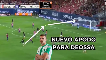  Nelson Deossa brilla en México. Foto tomada de una captura de pantalla de la Liga BBVA MX en Twitter y Nacional en Twitter.