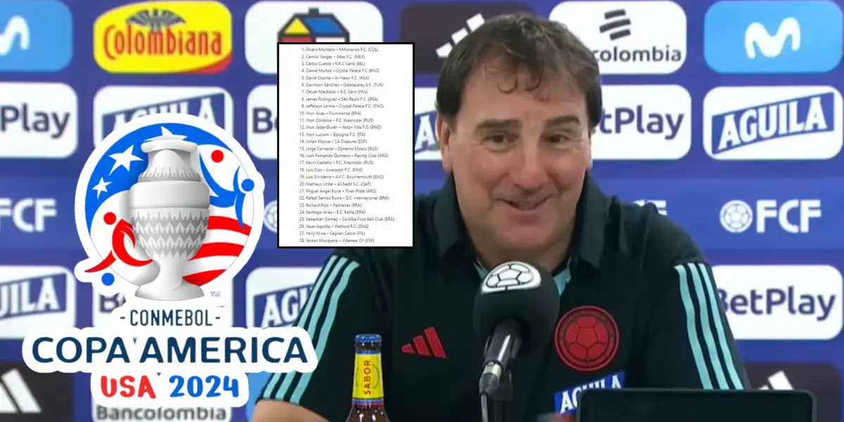 Néstor Lorenzo en rueda de prensa con la Selección Colombia