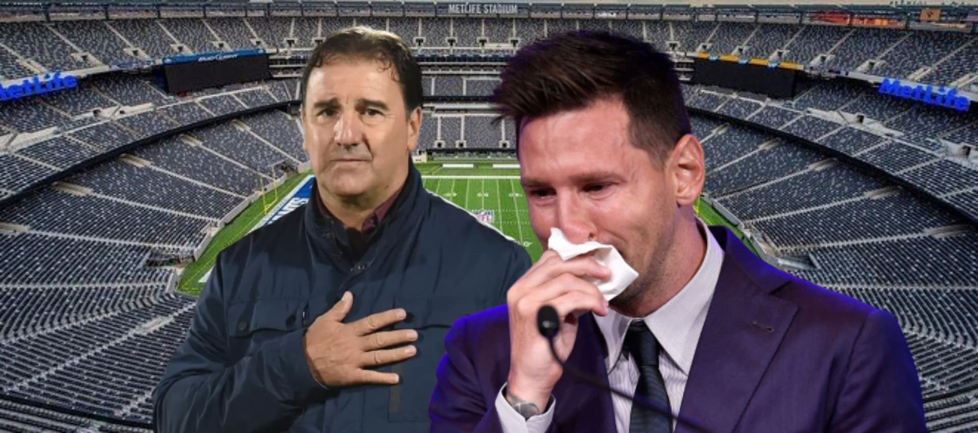 Néstor Lorenzo y Lionel Messi.