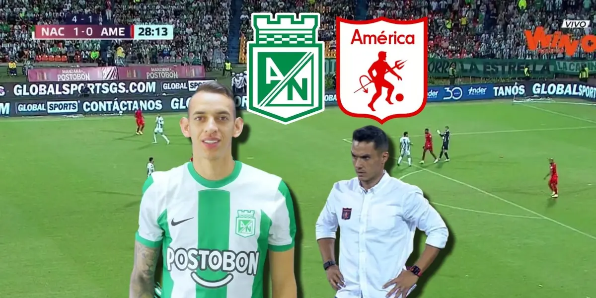 Neyder Moreno con Atlético Nacional le marcó un golazo al América de Cali.