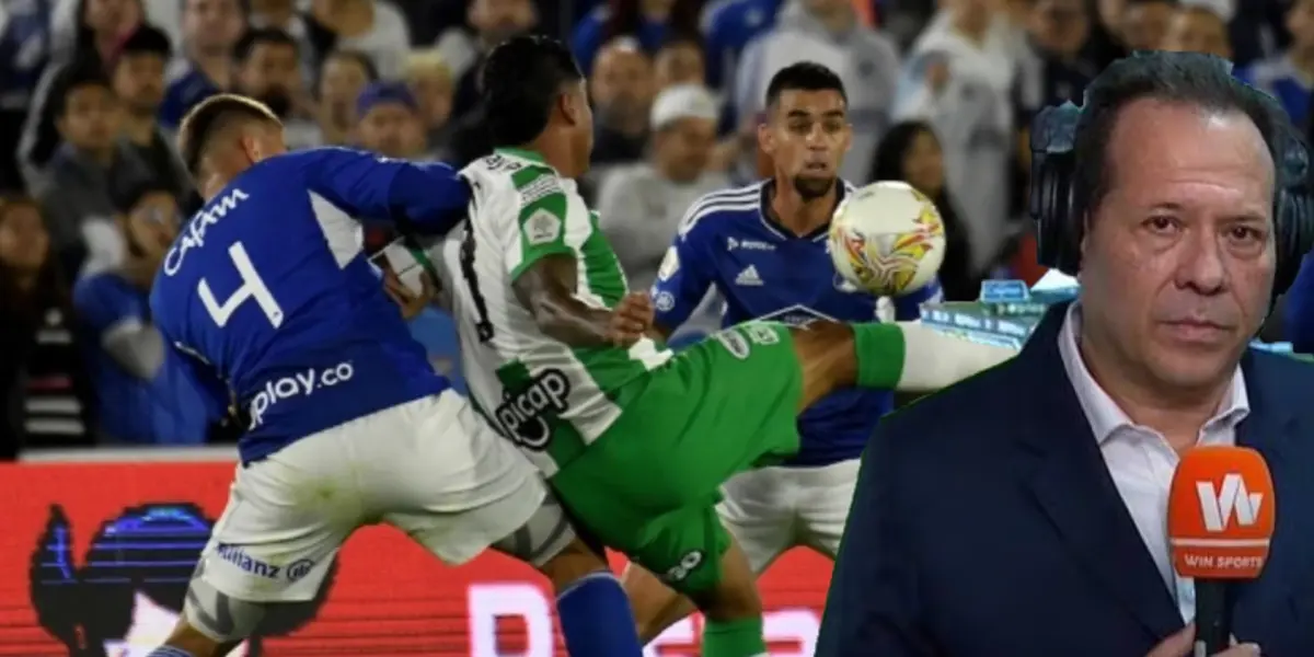 Ni en pintura al cantante del gol, el insólito error en Nacional vs Millonarios (Fotos tomadas de Win Sports)