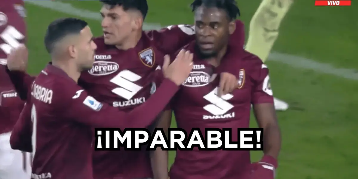 Nuevo gol de Duván Zapata en la Serie A de Italia con la camiseta de Torino.