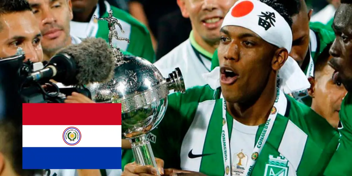 Orlando Berrío con la camiseta de Atlético Nacional.