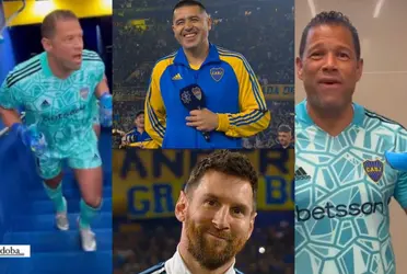 Óscar Córdoba es viral en todo el mundo tras taparle un gol cantado a Lionel Messi en la despedida de Juan Román Riquelme.