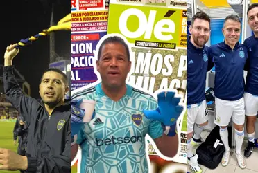 Óscar Córdoba salió figura en la despedida de Juan Román Riquelme tras taparle goles cantados a Lionel Messi y Javier Saviola.